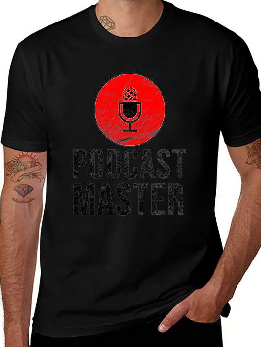 Podcast Master Black Graphic T-Shirt