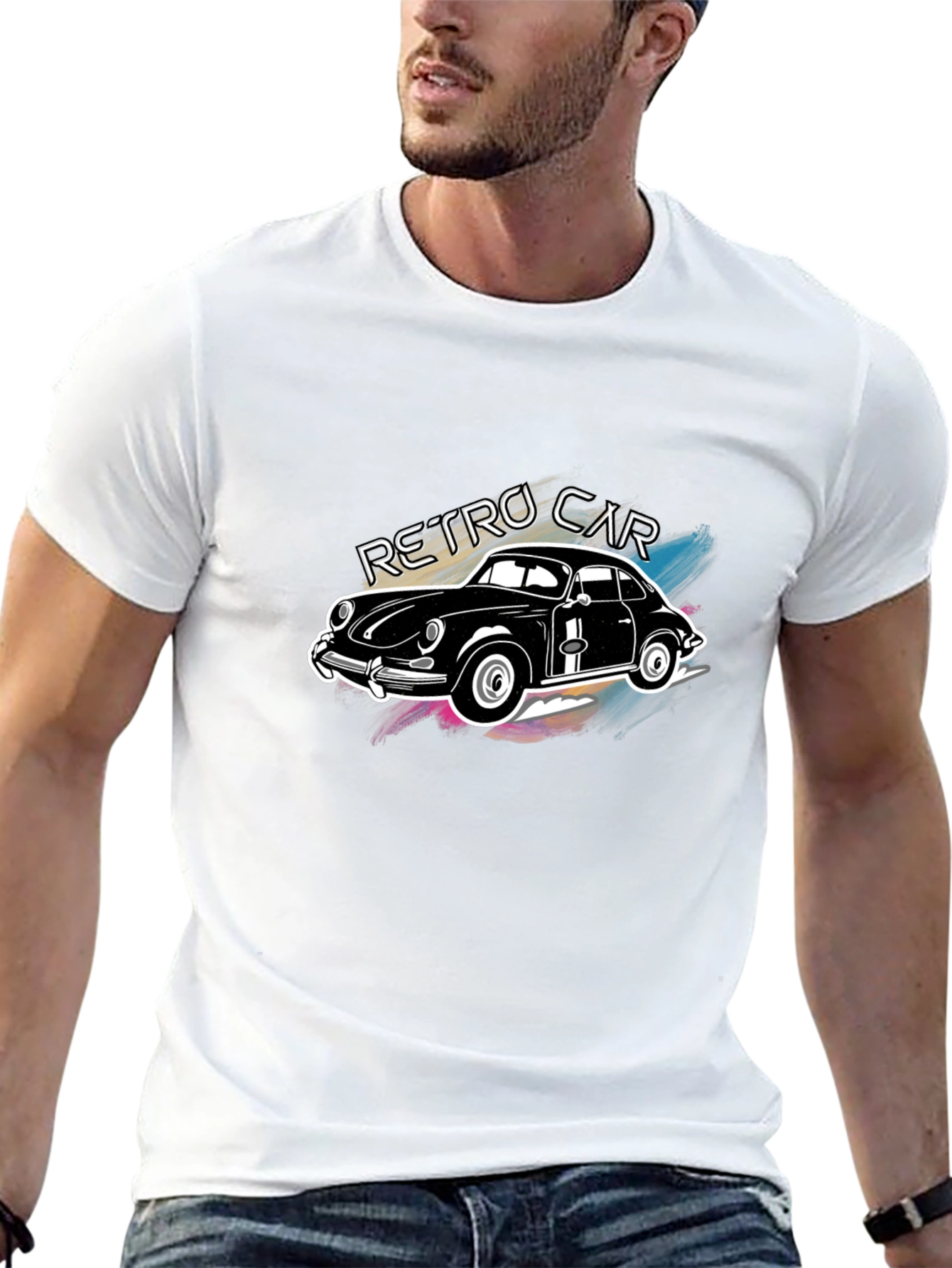 Retro Car Graphic T-Shirt - Classic Automotive Design