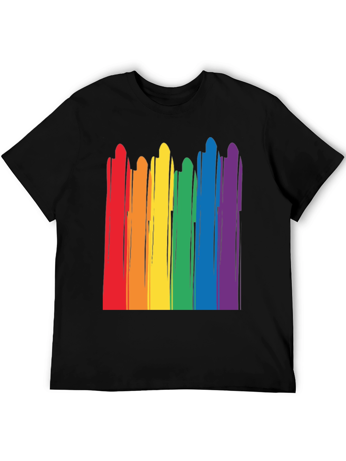 Rainbow Stripe Graphic Tee - Pride Month