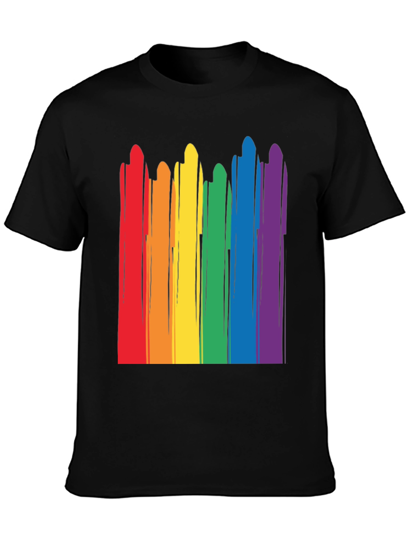 Rainbow Stripe Graphic Tee - Pride Month