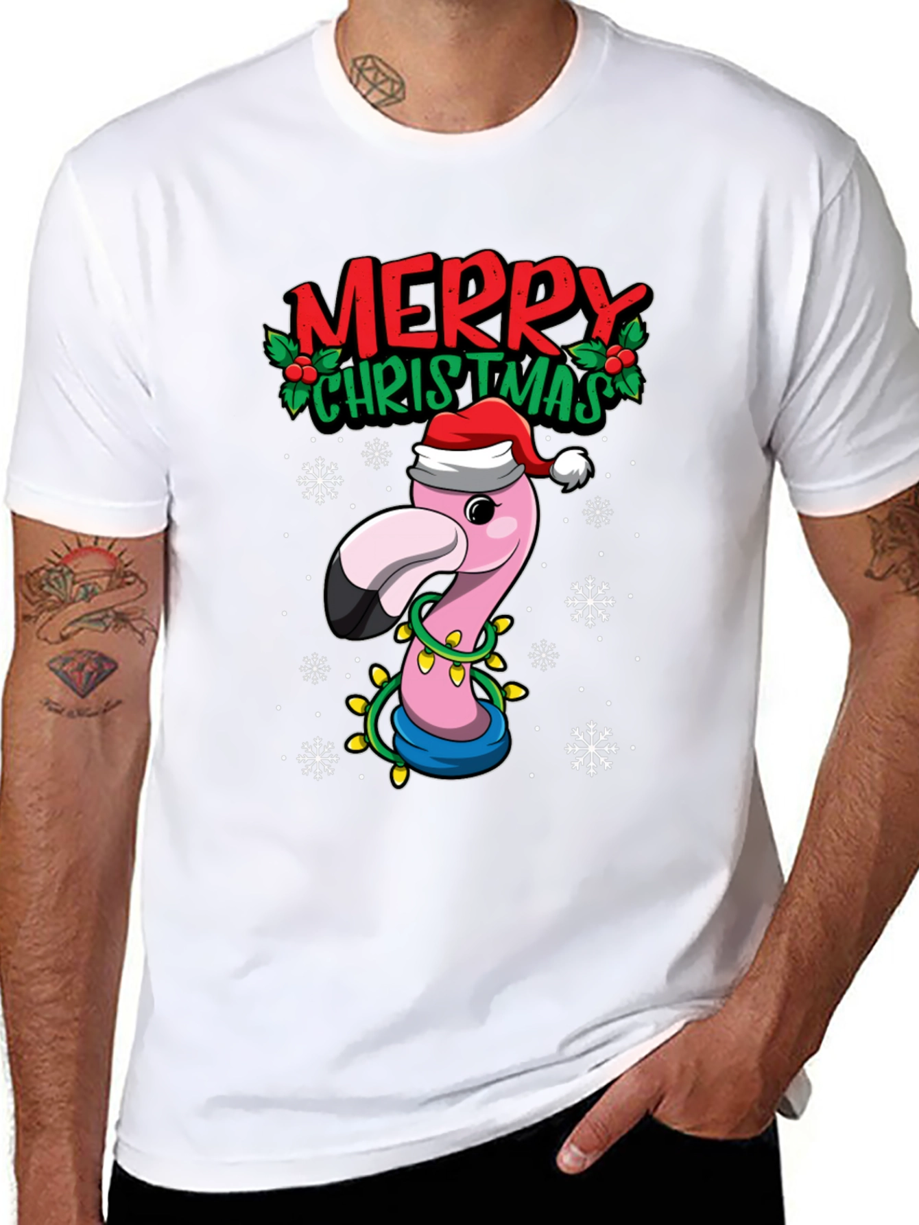 Christmas Flamingo T-Shirt: Festive Holiday Tee