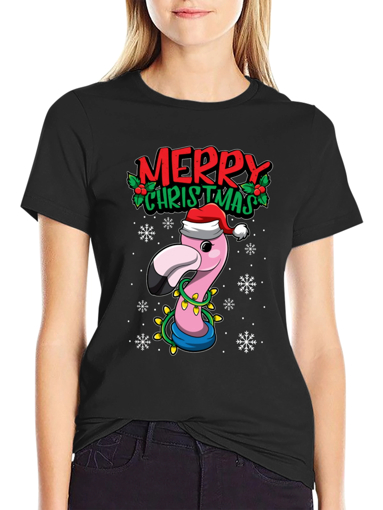 Christmas Flamingo T-Shirt: Festive Holiday Tee