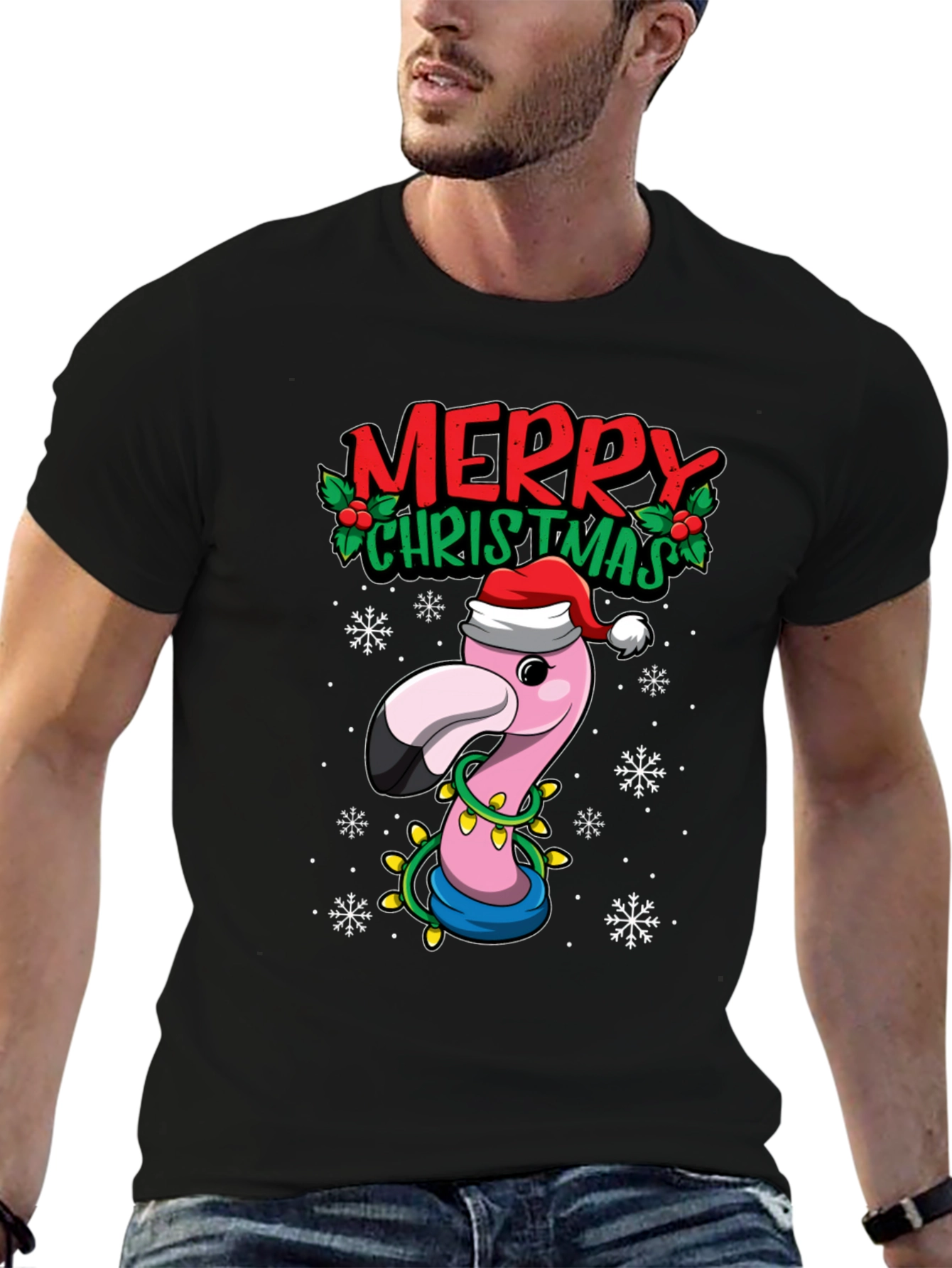 Christmas Flamingo T-Shirt: Festive Holiday Tee