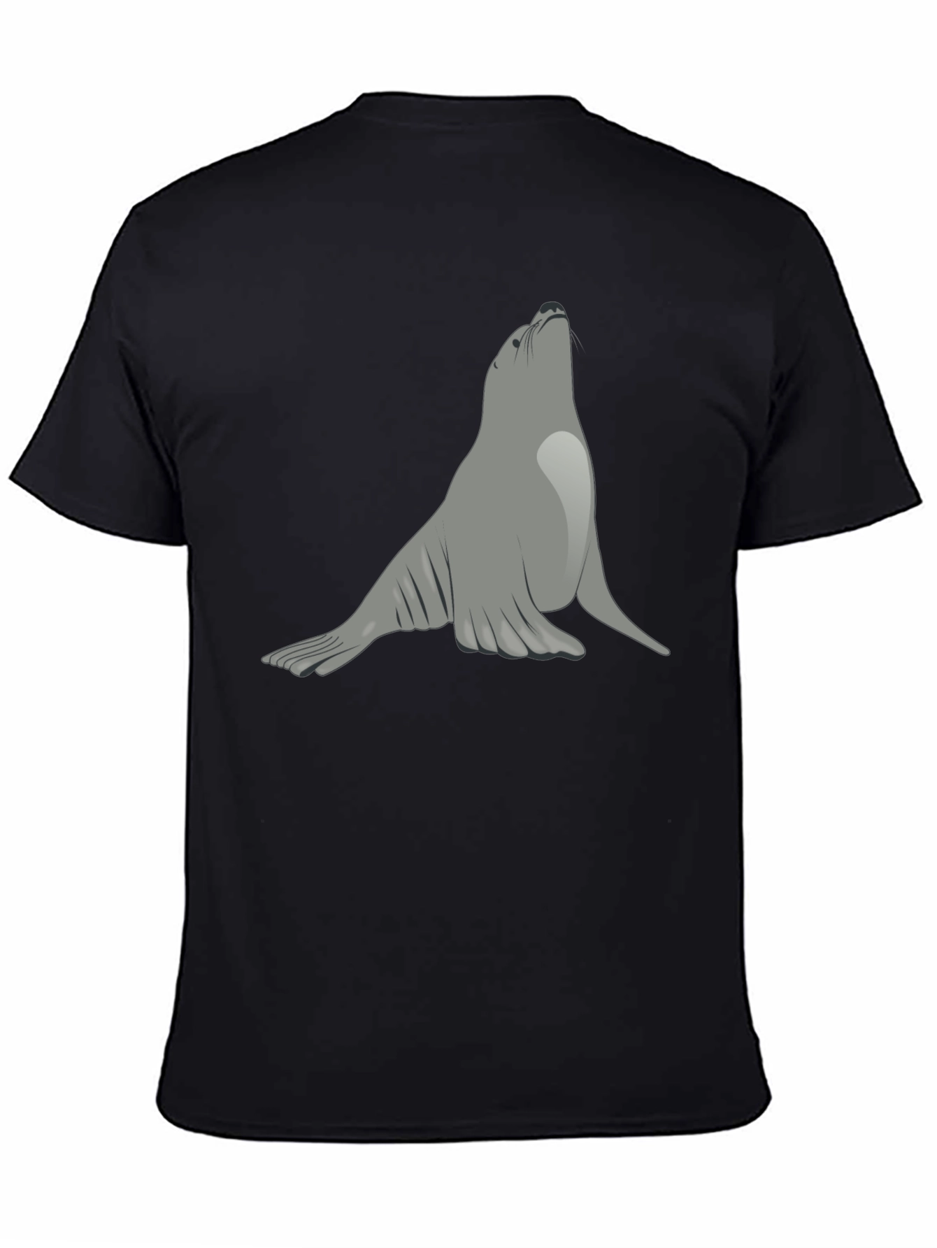 Seal Graphic Black T-Shirt - Unique Animal Tee