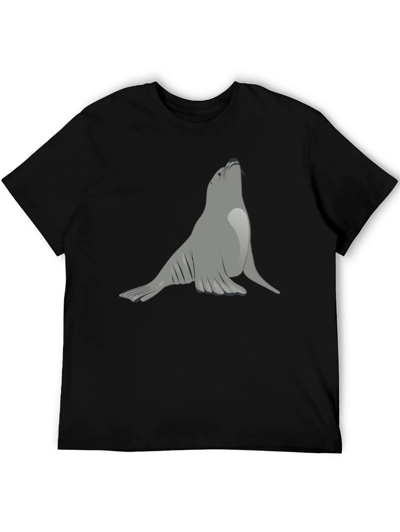 Seal Graphic Black T-Shirt - Unique Animal Tee