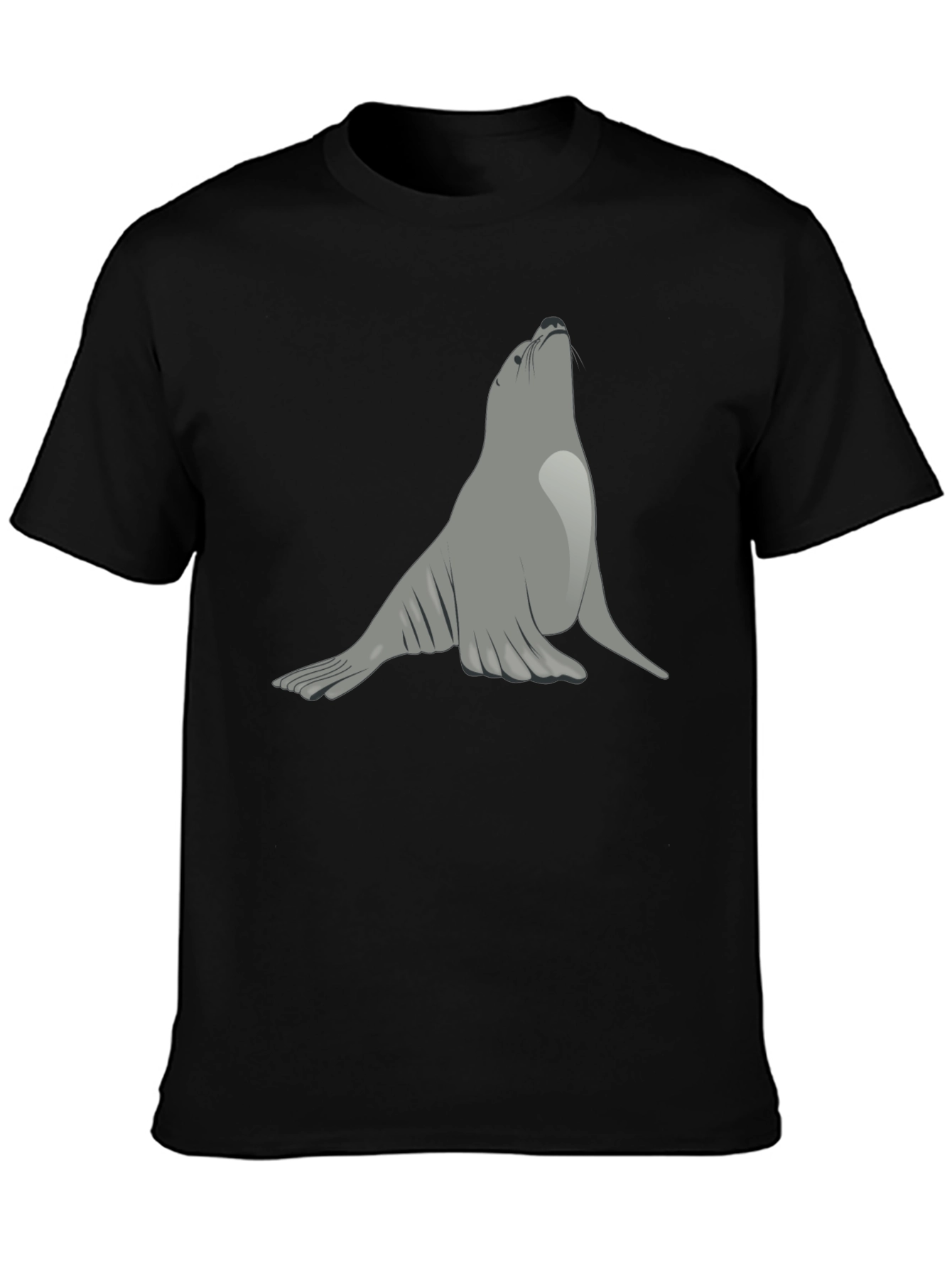Seal Graphic Black T-Shirt - Unique Animal Tee