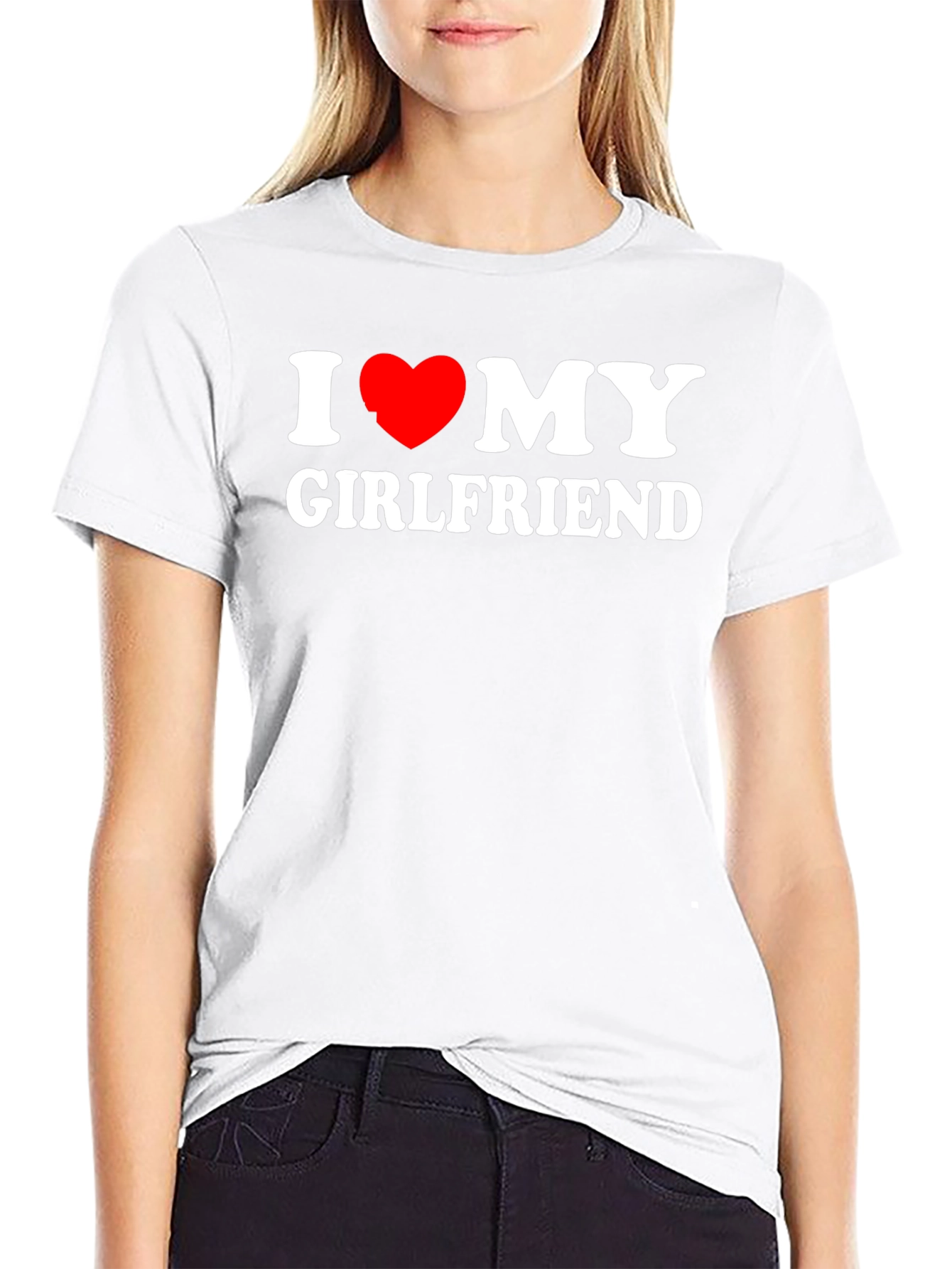 I Heart My Girlfriend Black T-Shirt