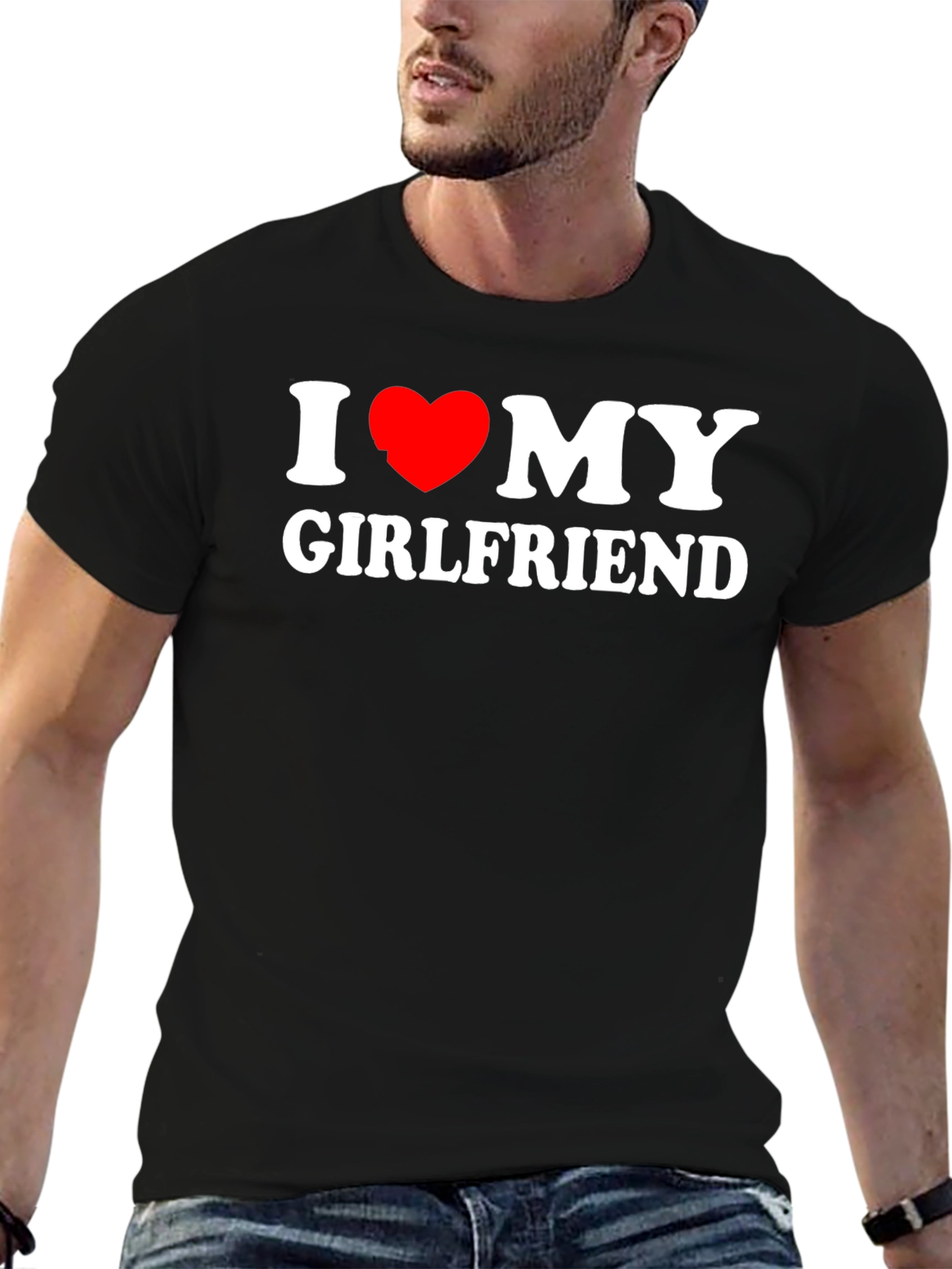 I Heart My Girlfriend Black T-Shirt