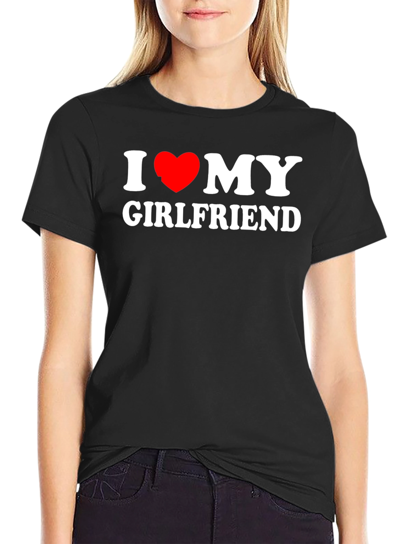 I Heart My Girlfriend Black T-Shirt