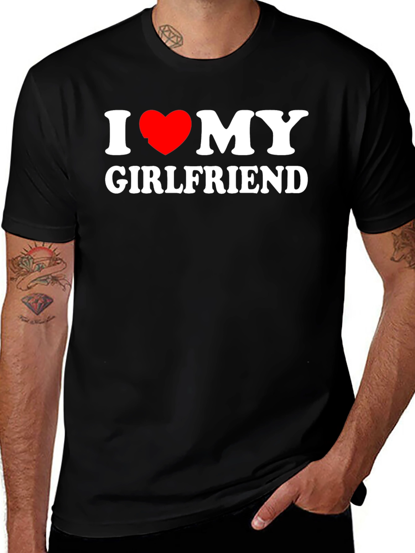I Heart My Girlfriend Black T-Shirt
