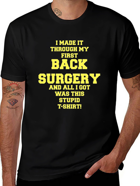 Funny Back Surgery Survivor T-Shirt - Black
