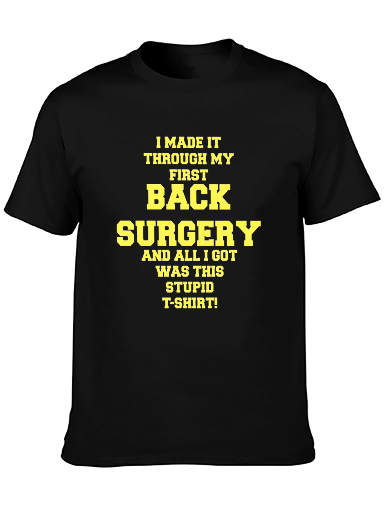 Funny Back Surgery Survivor T-Shirt - Black