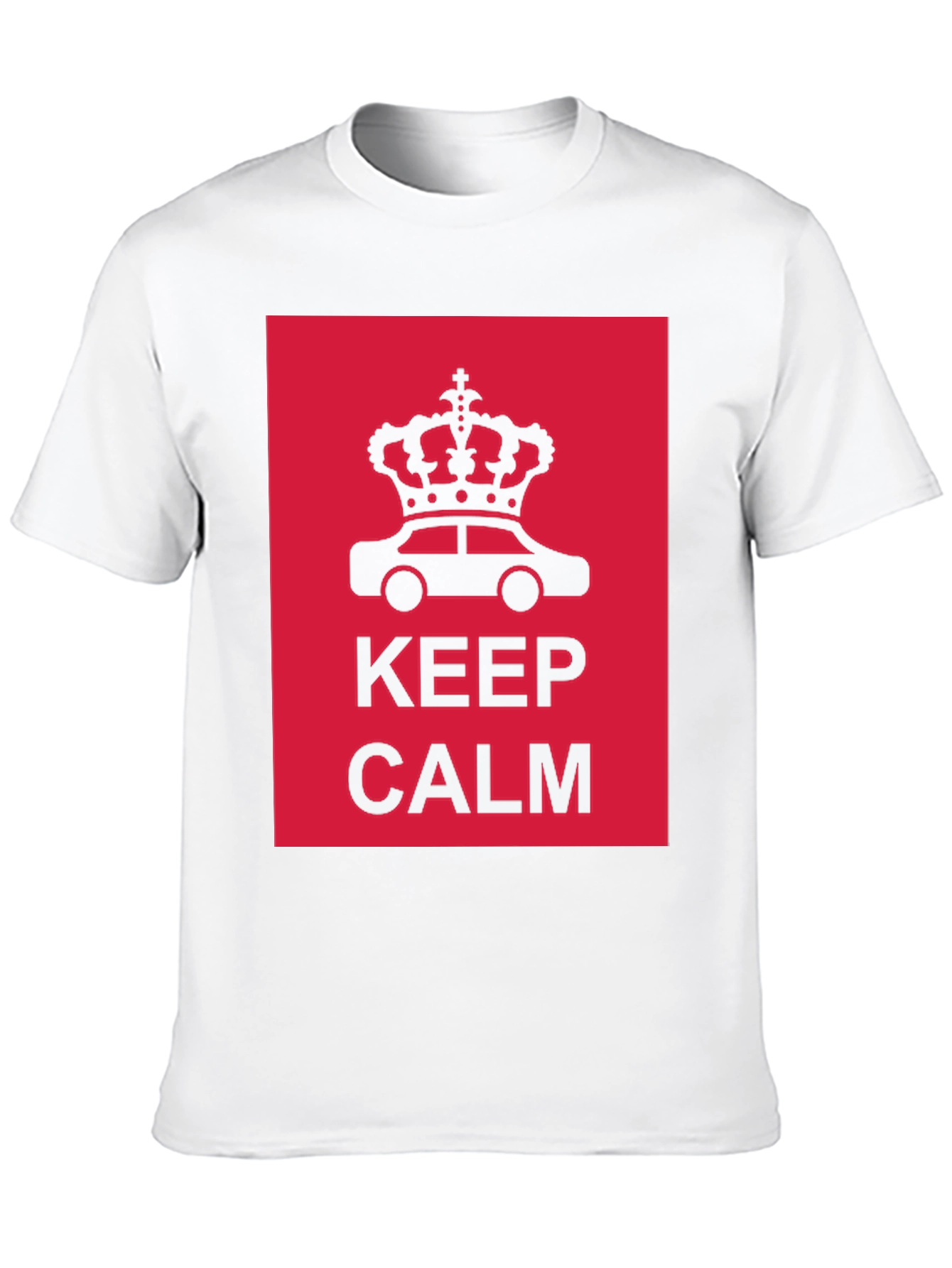 Keep Calm Crown Car Black Graphic T-Shirt