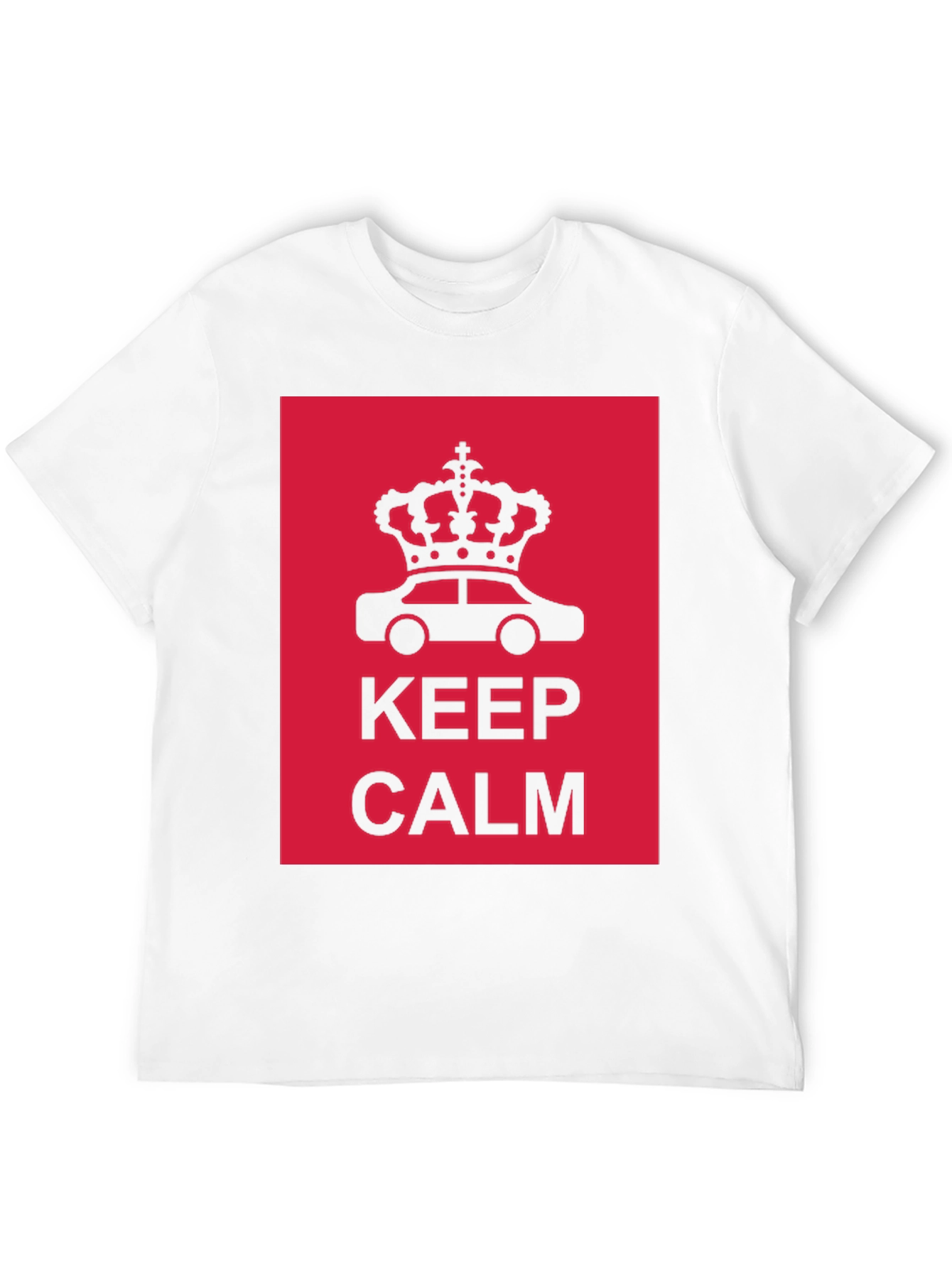 Keep Calm Crown Car Black Graphic T-Shirt