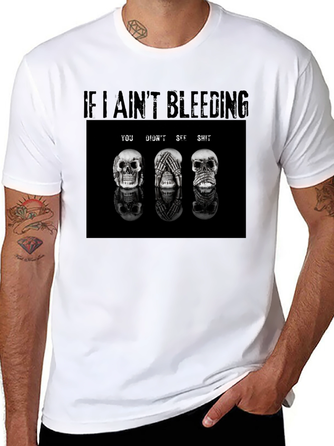 If I Aint Bleeding T-Shirt Skull Graphic Tee
