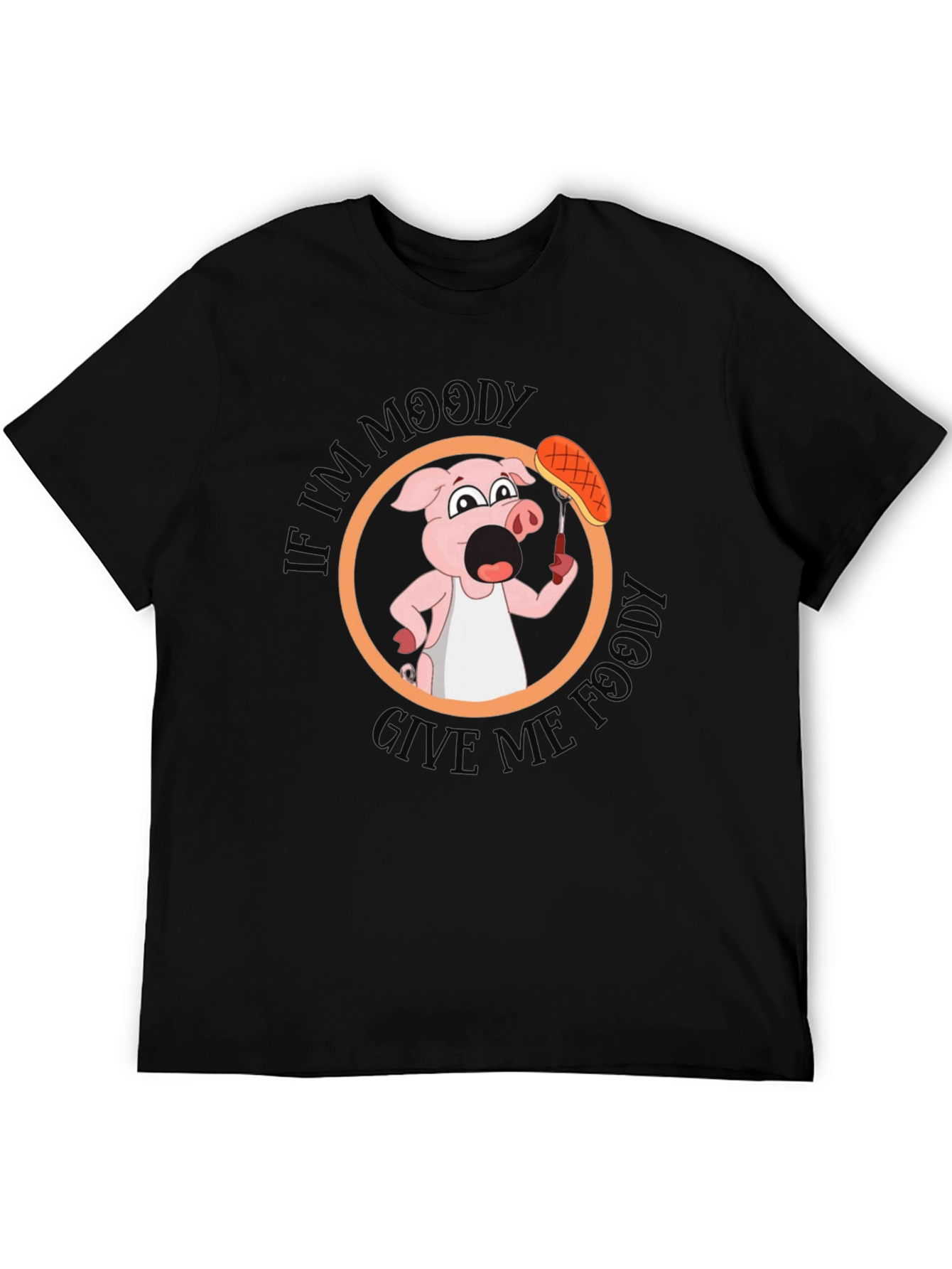 Moody Foodie Pig T-Shirt - Funny Food Lover Tee