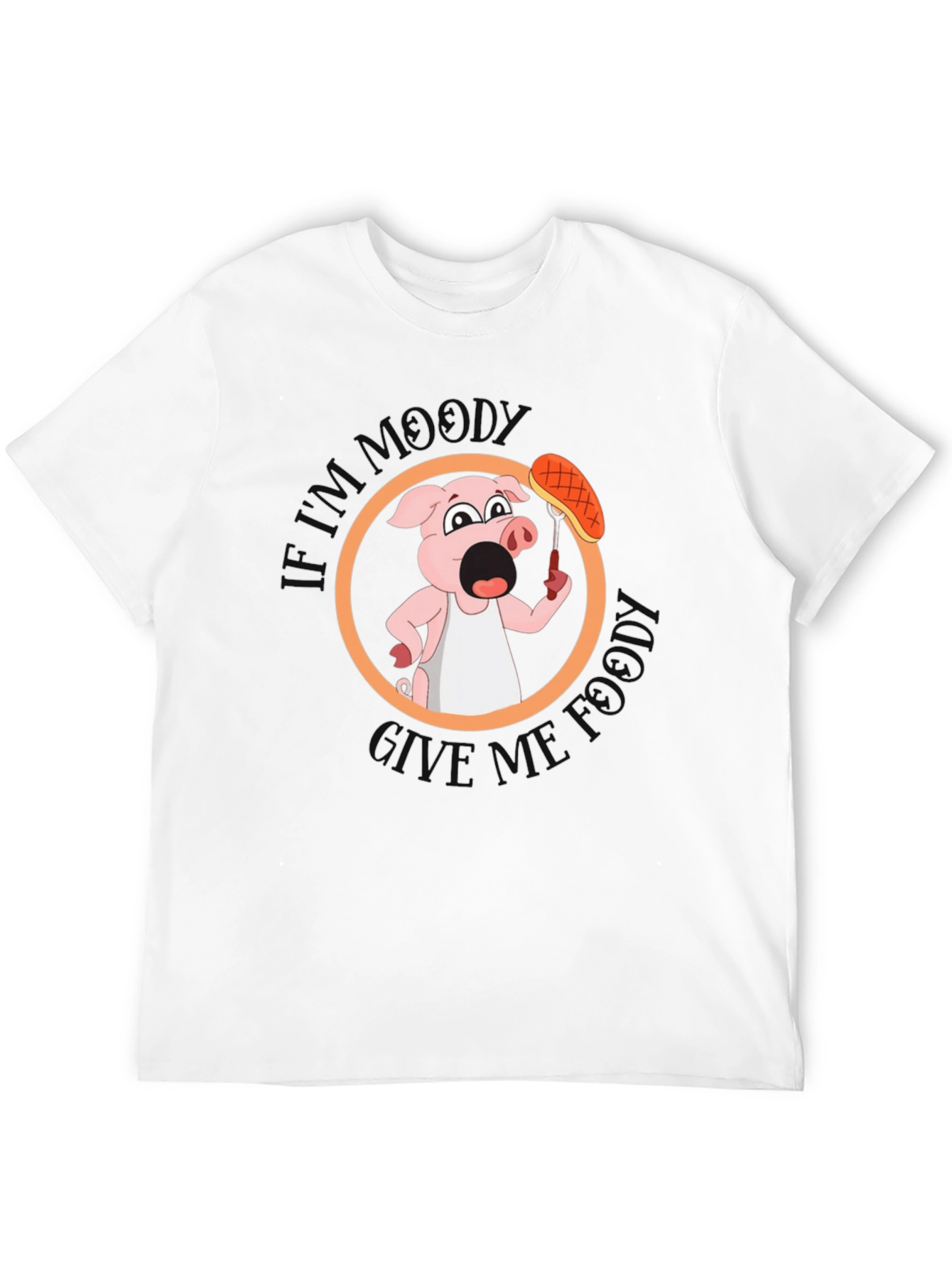 Moody Foodie Pig T-Shirt - Funny Food Lover Tee