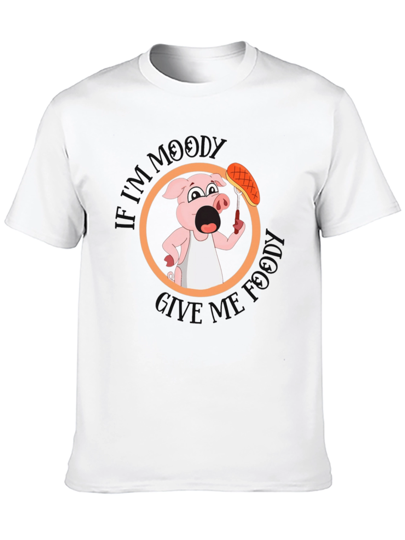 Moody Foodie Pig T-Shirt - Funny Food Lover Tee