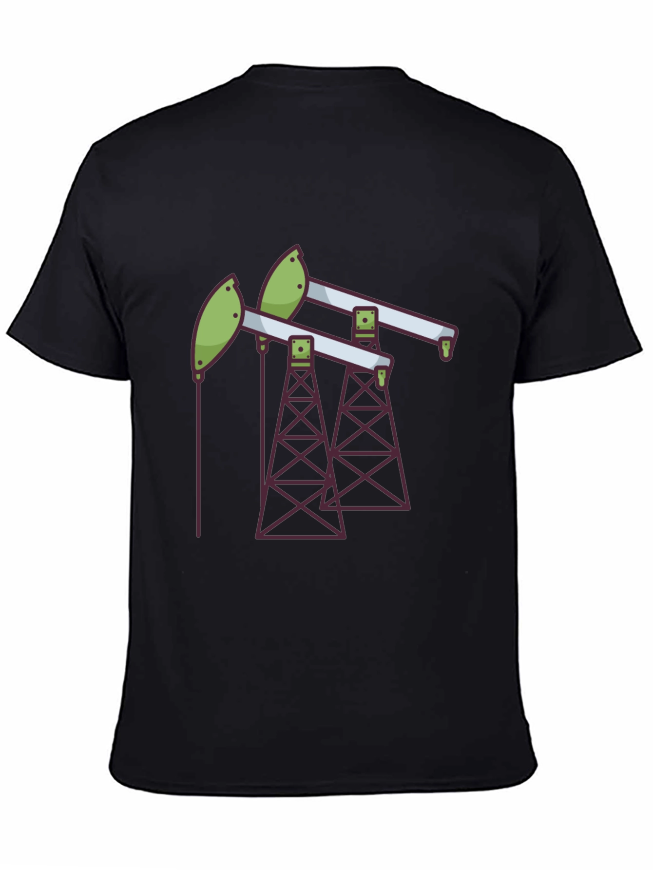 Black Oil Rig T-Shirt - Modern Graphic Tee