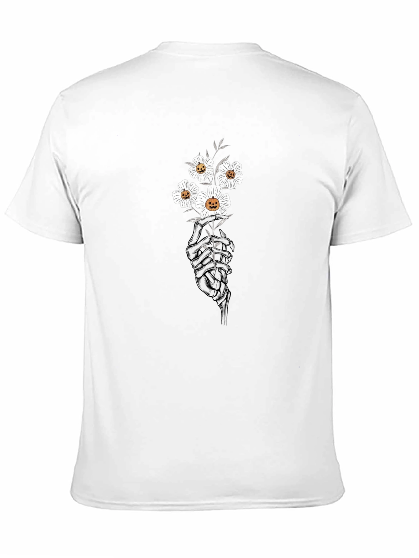 Floral Skeleton Hand Black Graphic Tee