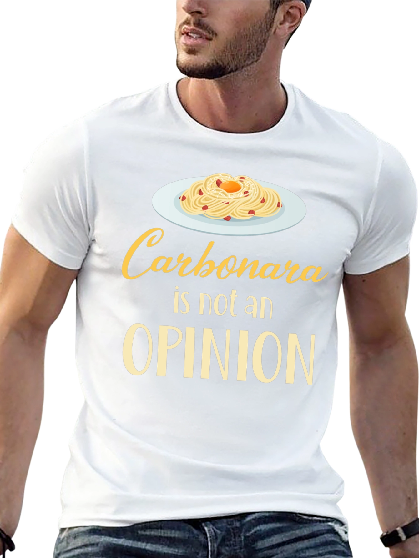 Carbonara Is Not An Opinion T-Shirt Funny Foodie Tee