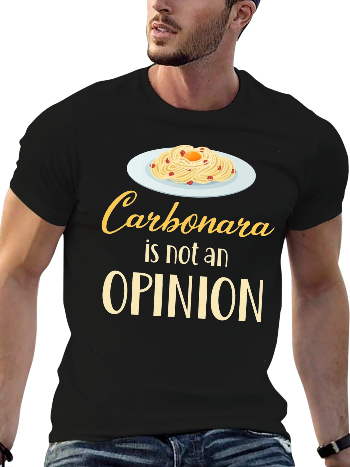 Carbonara Is Not An Opinion T-Shirt Funny Foodie Tee