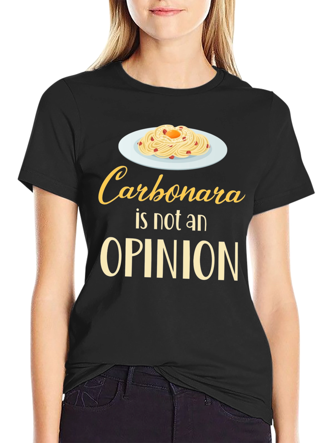 Carbonara Is Not An Opinion T-Shirt Funny Foodie Tee