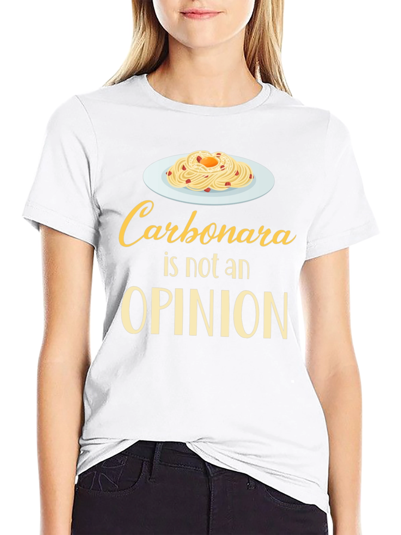 Carbonara Is Not An Opinion T-Shirt Funny Foodie Tee