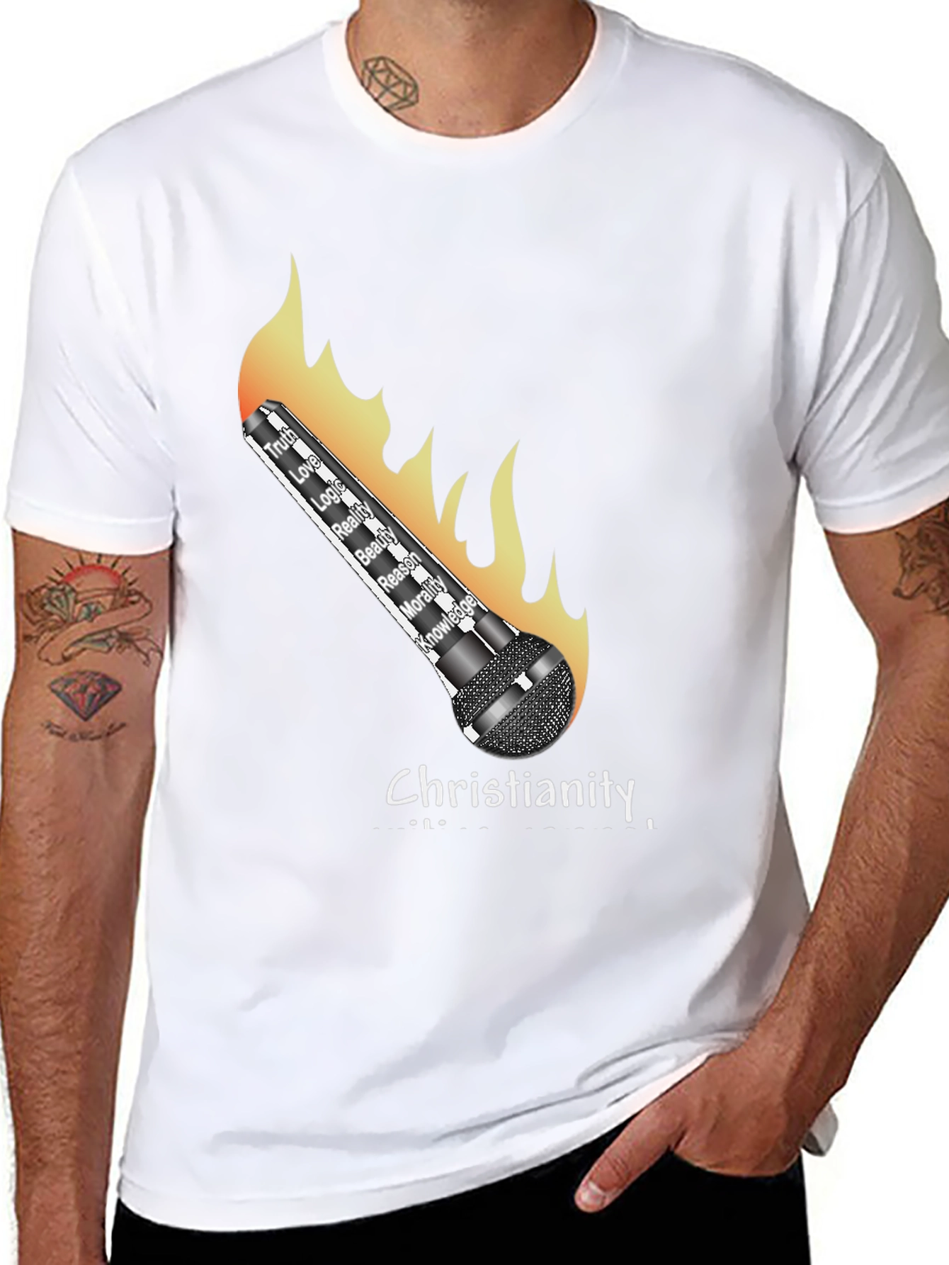 Christianity Flames T-Shirt - Truth Love Knowledge