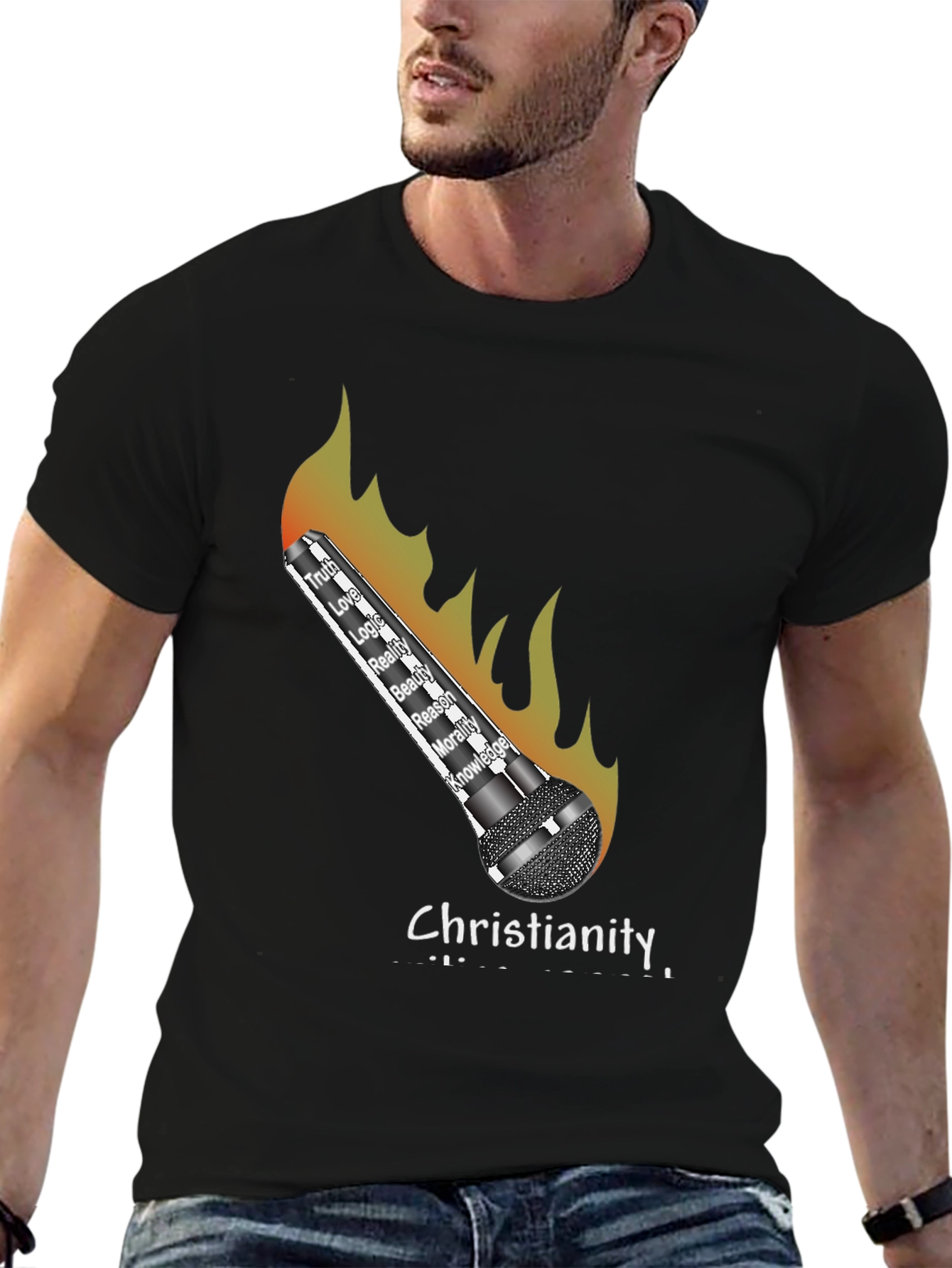 Christianity Flames T-Shirt - Truth Love Knowledge