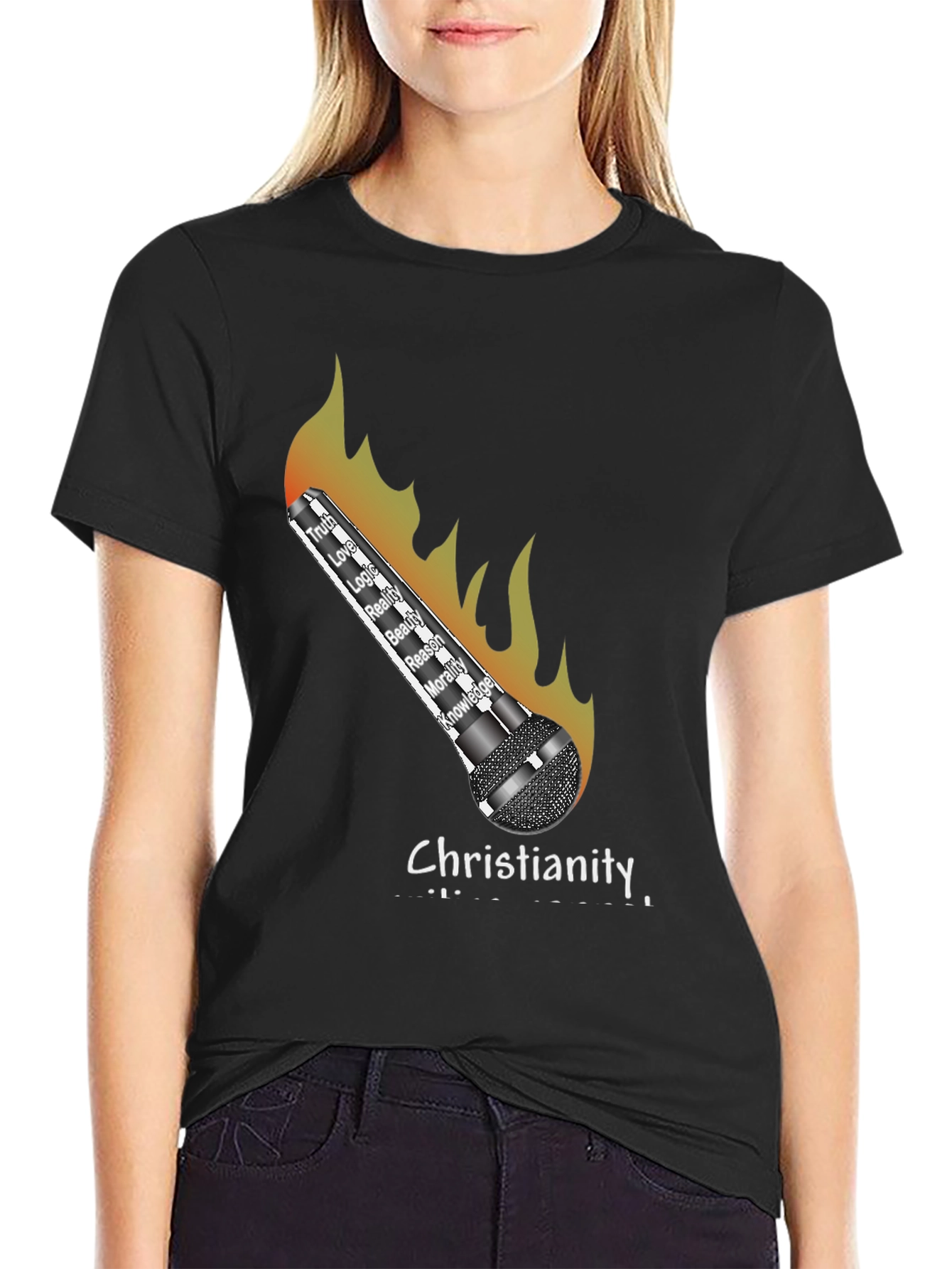 Christianity Flames T-Shirt - Truth Love Knowledge