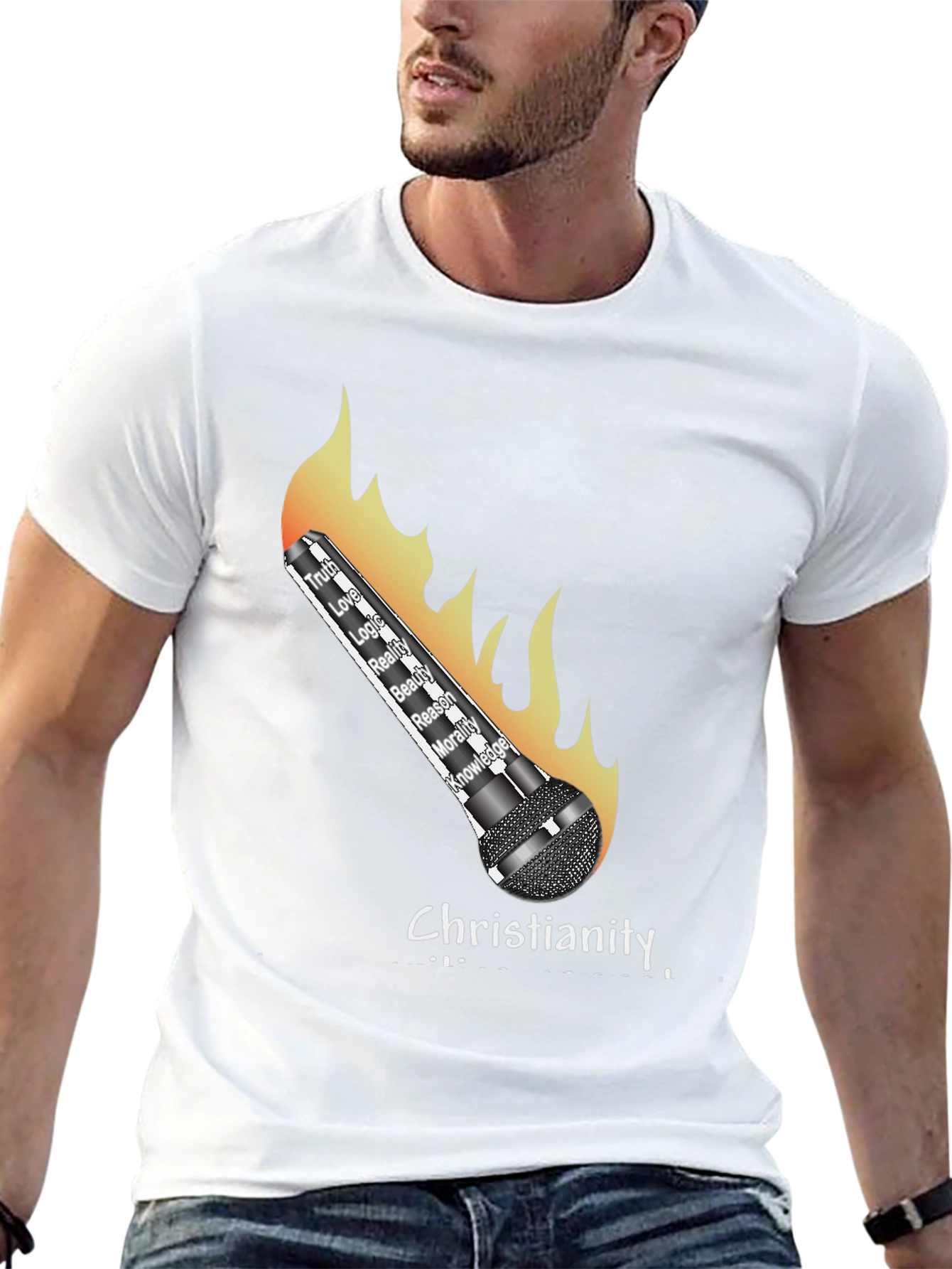 Christianity Flames T-Shirt - Truth Love Knowledge
