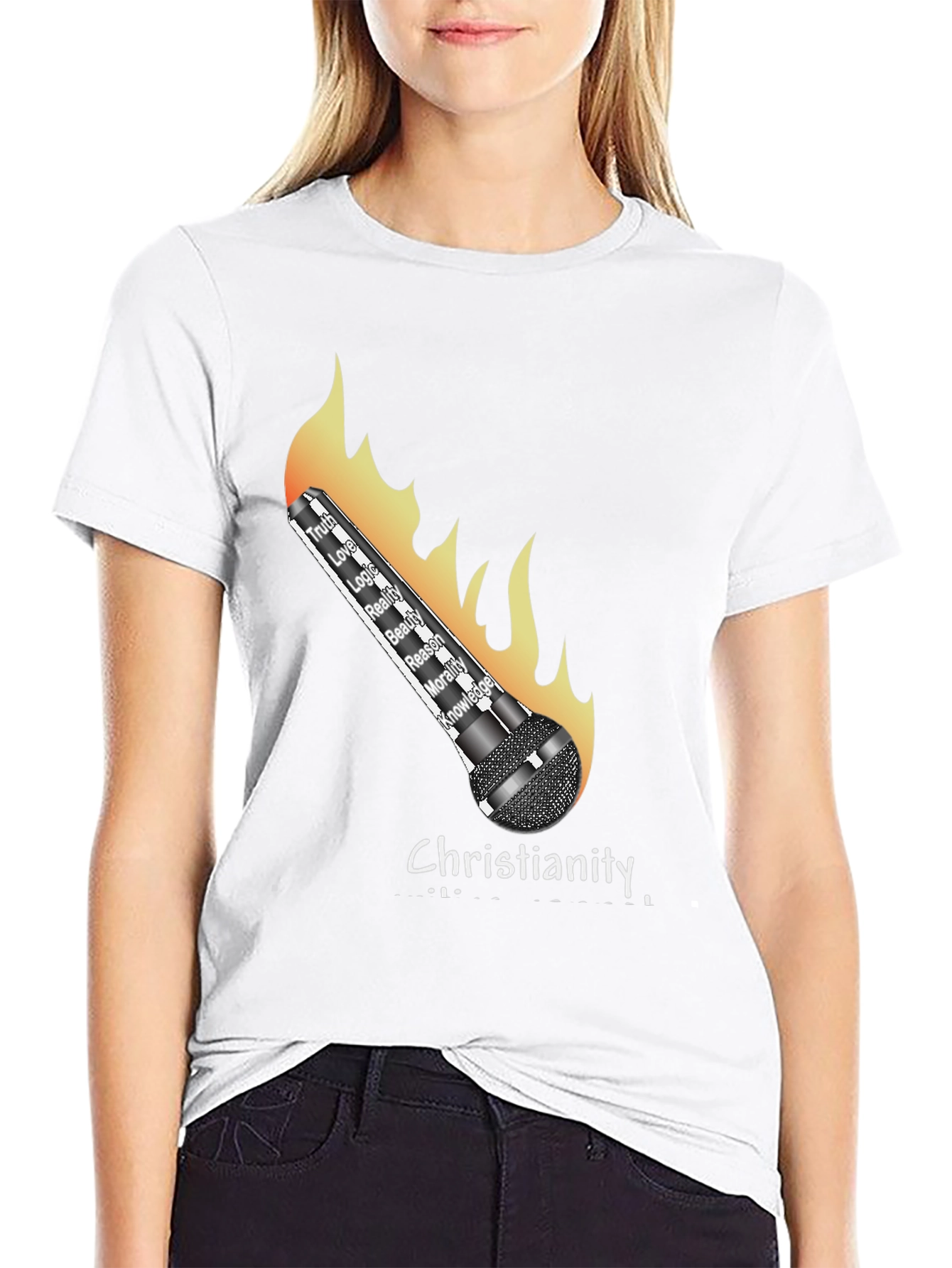 Christianity Flames T-Shirt - Truth Love Knowledge
