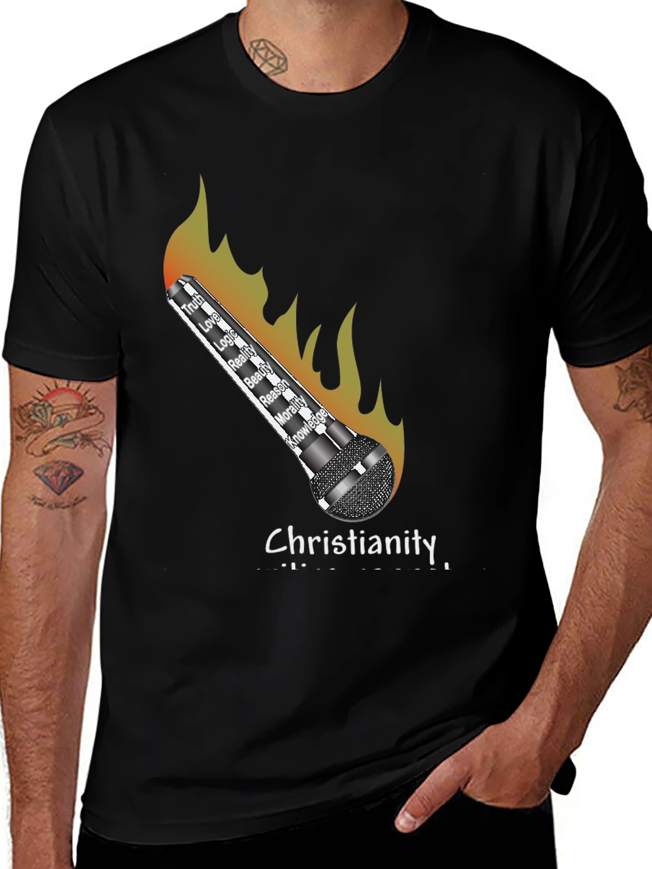 Christianity Flames T-Shirt - Truth Love Knowledge