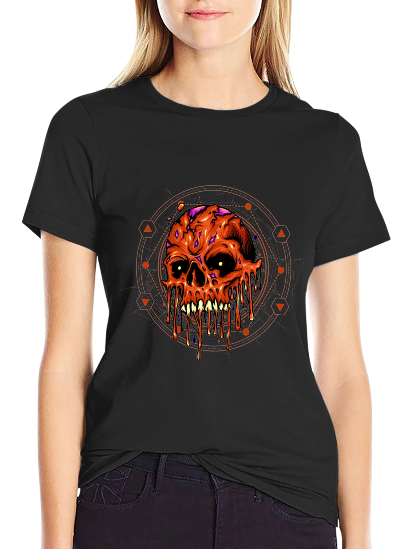 Melting Skull Graphic Tee - Halloween Ready
