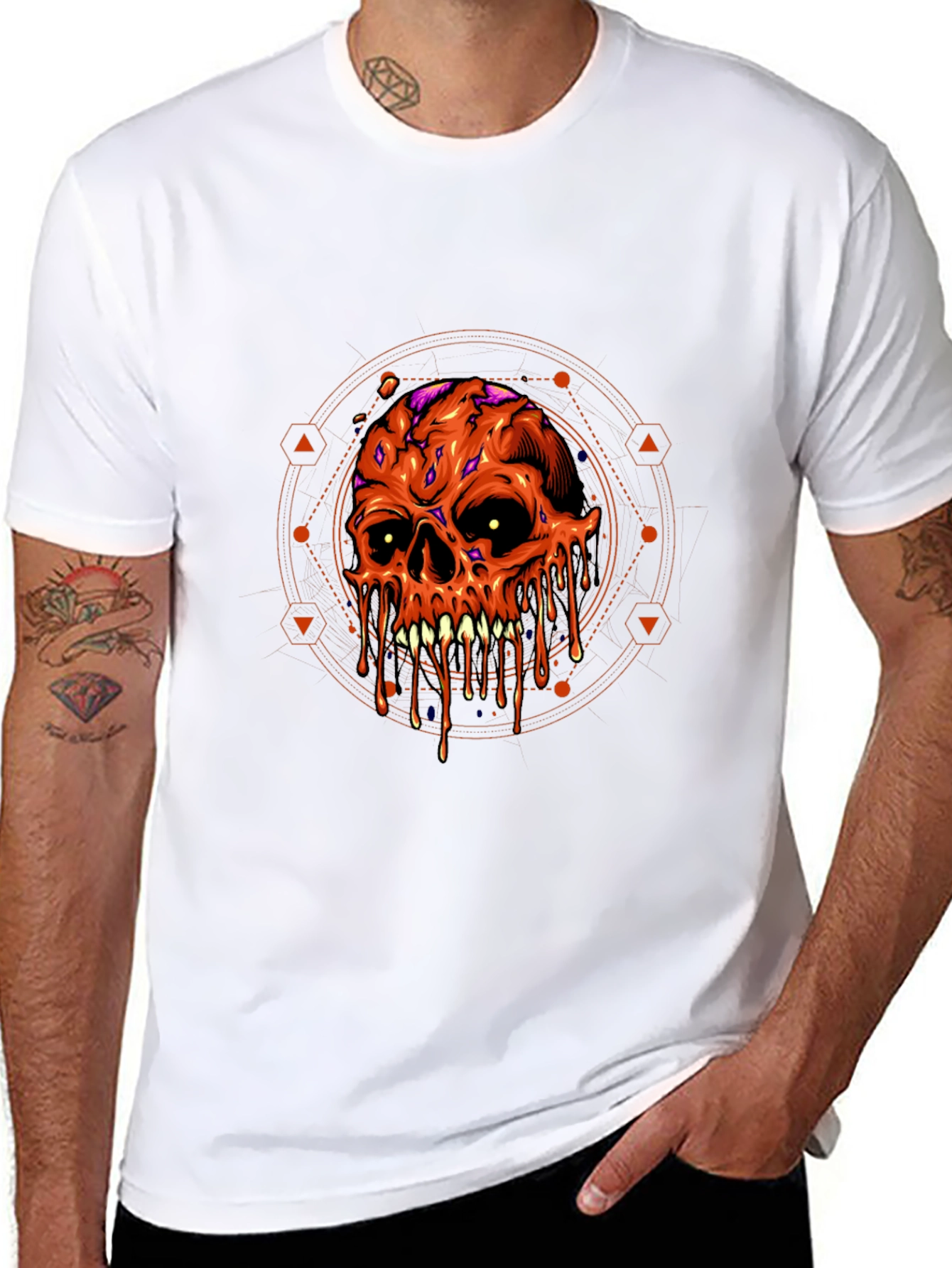 Melting Skull Graphic Tee - Halloween Ready