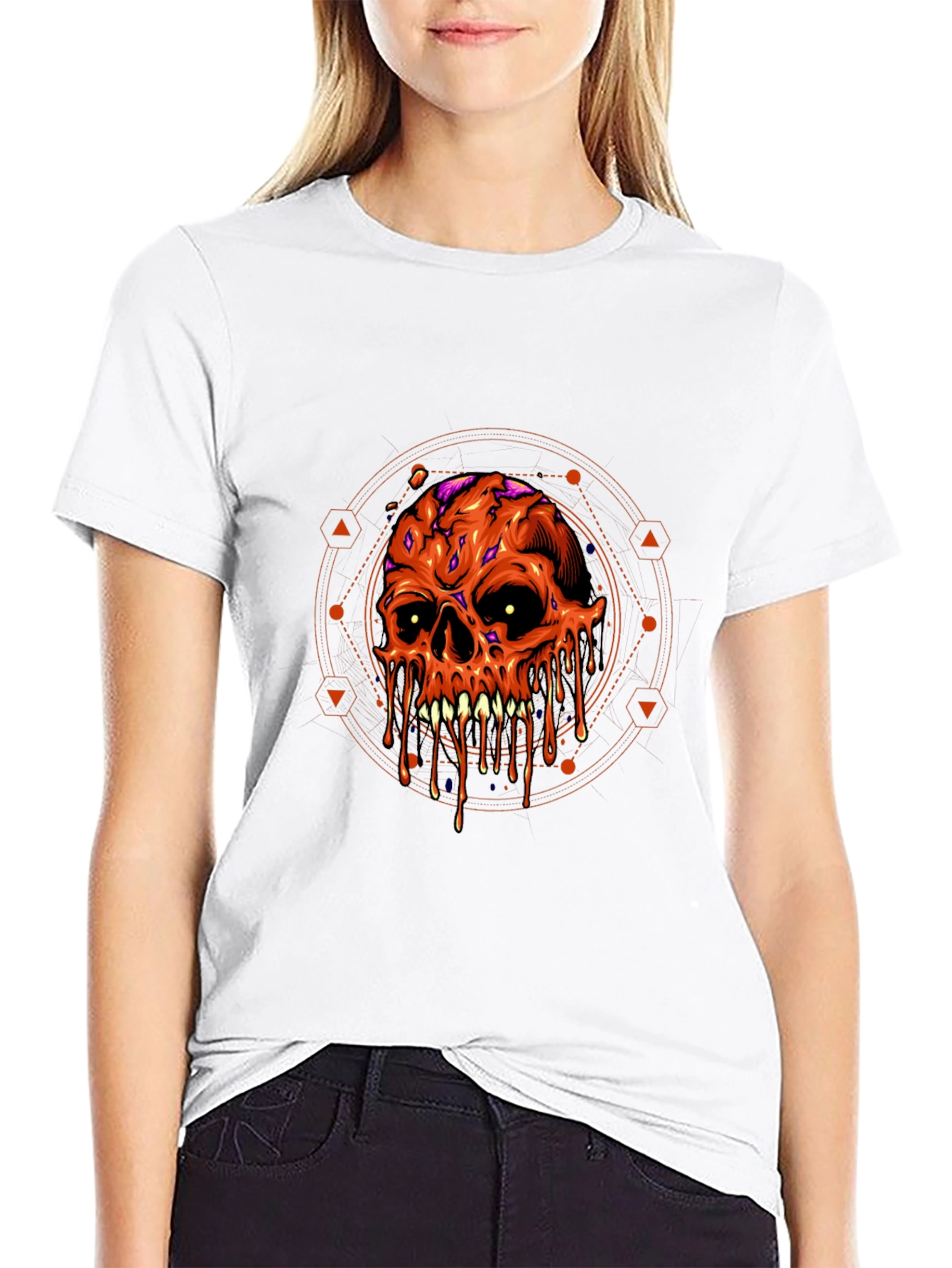 Melting Skull Graphic Tee - Halloween Ready