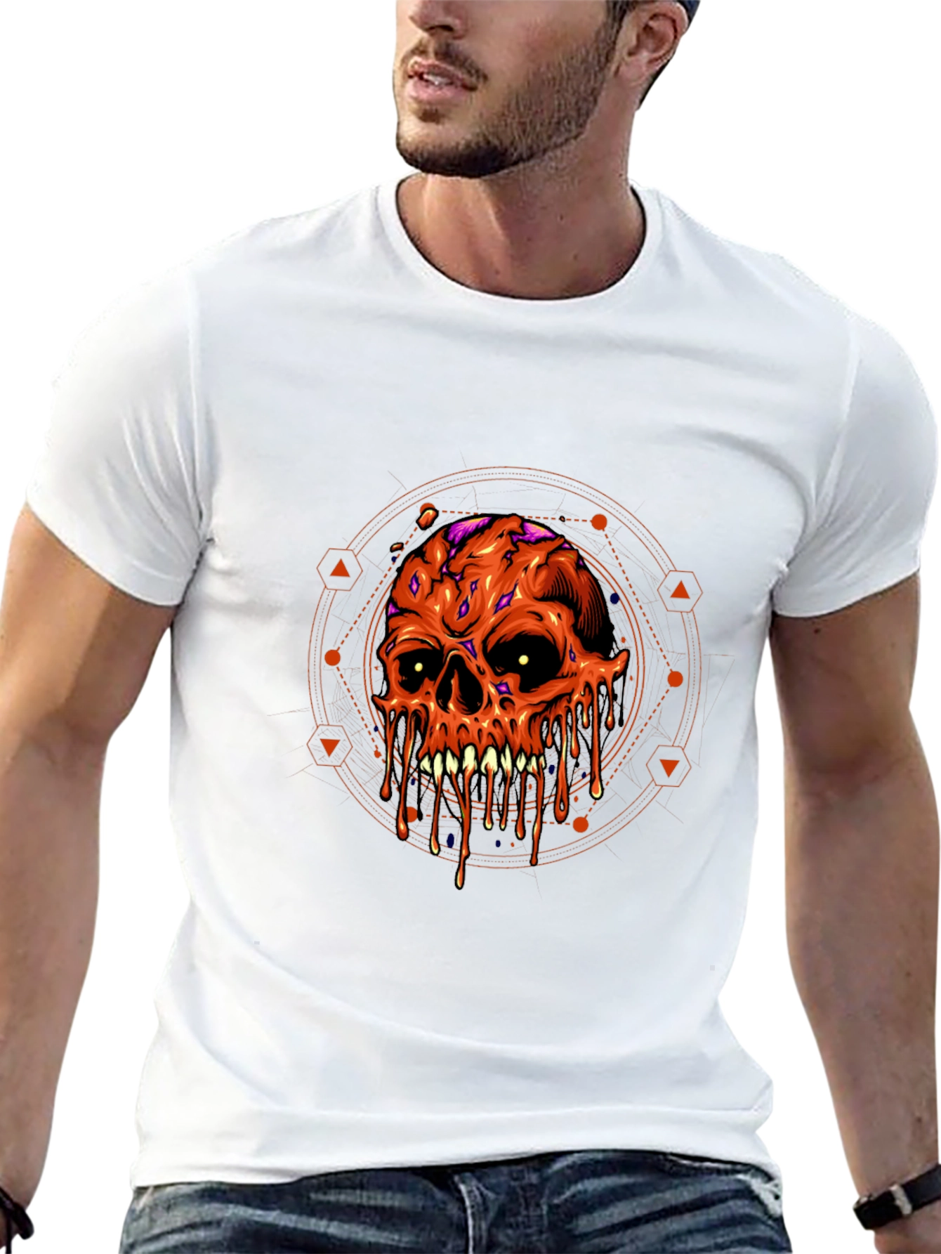 Melting Skull Graphic Tee - Halloween Ready