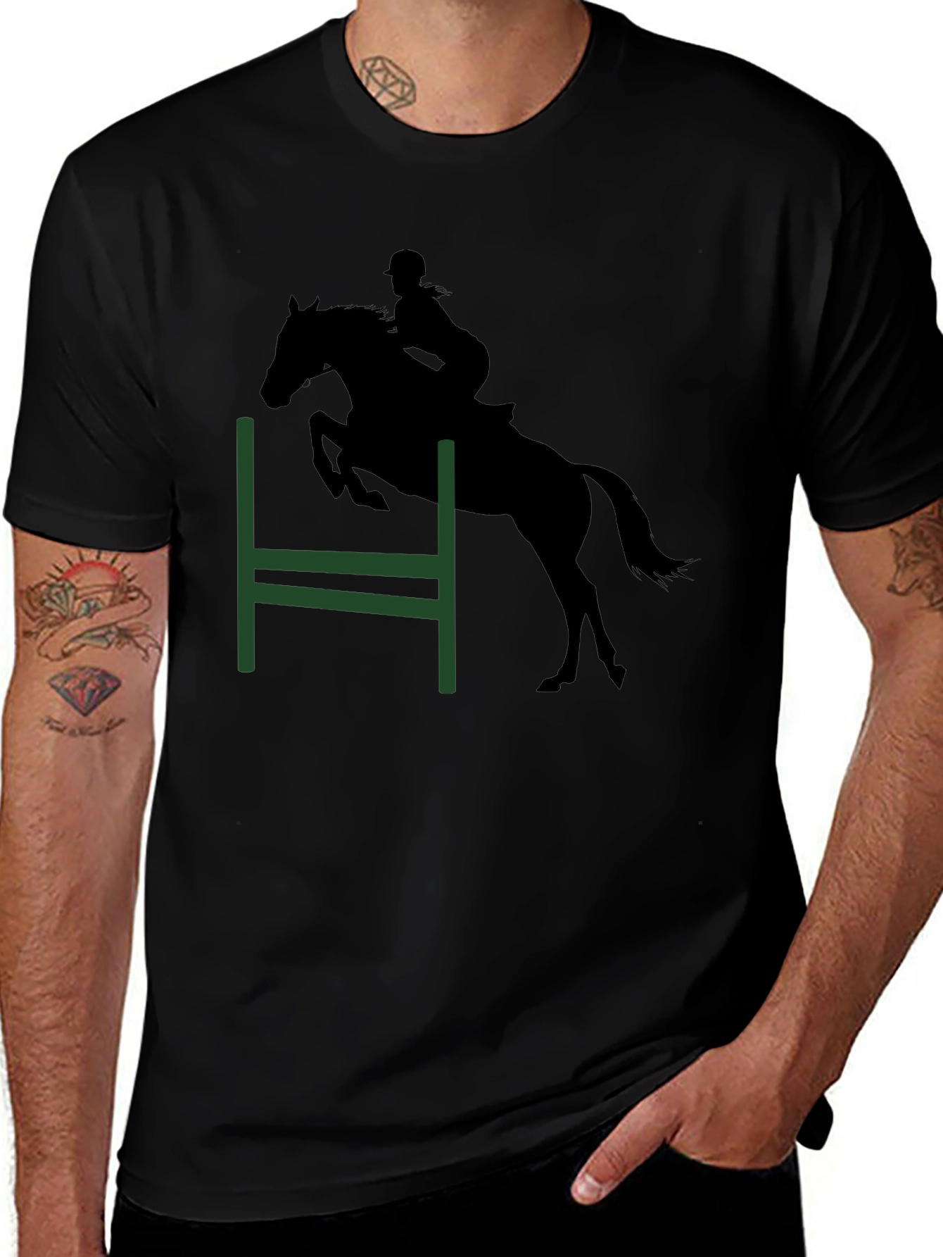 Equestrian Silhouette Tee - Horse Jumping Shirt