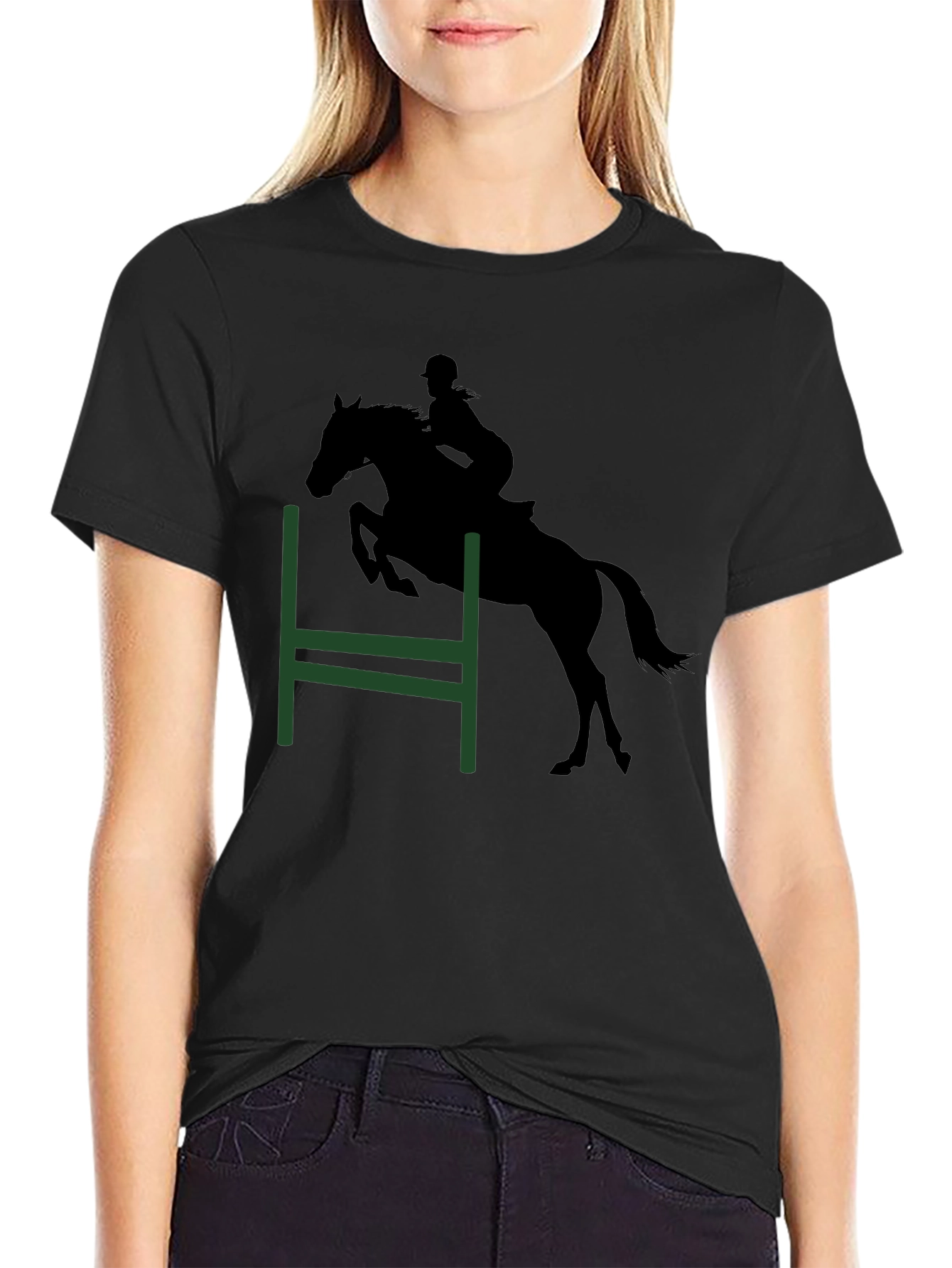 Equestrian Silhouette Tee - Horse Jumping Shirt