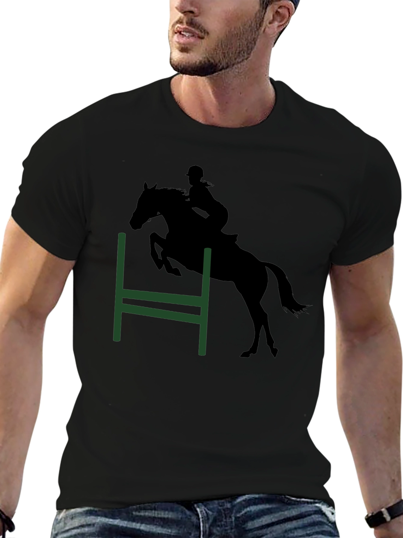 Equestrian Silhouette Tee - Horse Jumping Shirt