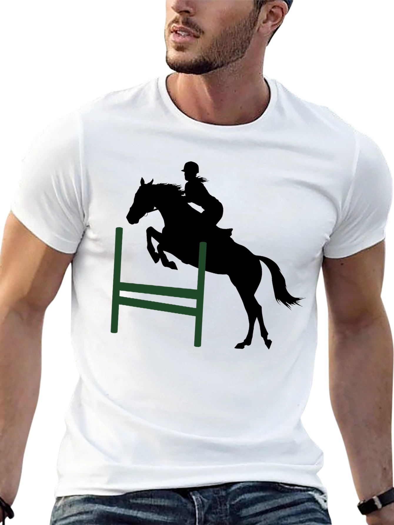 Equestrian Silhouette Tee - Horse Jumping Shirt