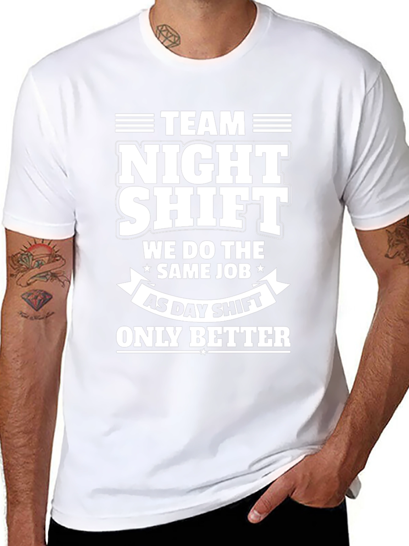 Team Night Shift T-Shirt - Black Cotton Tee
