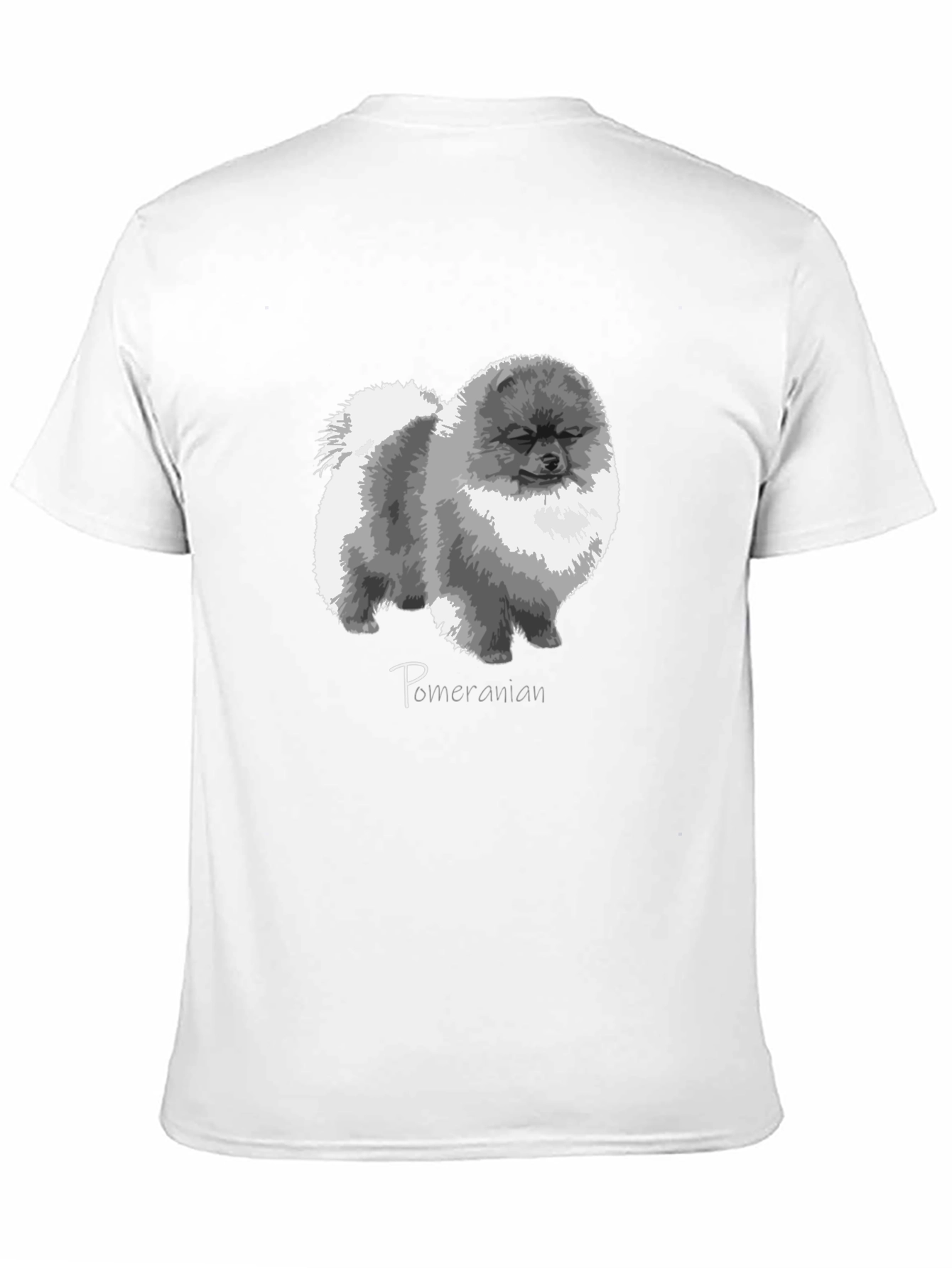 Pomeranian Dog Graphic Print Black T-Shirt