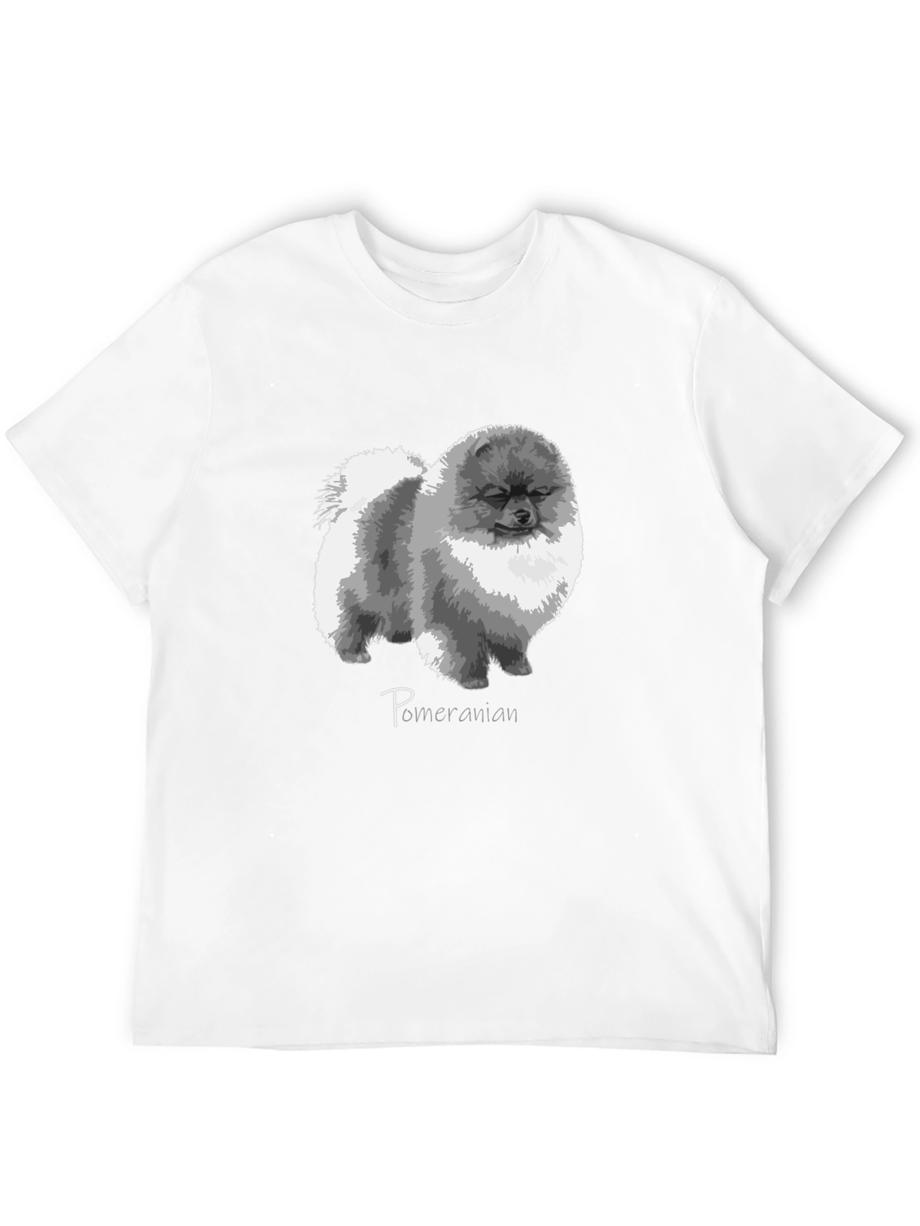Pomeranian Dog Graphic Print Black T-Shirt