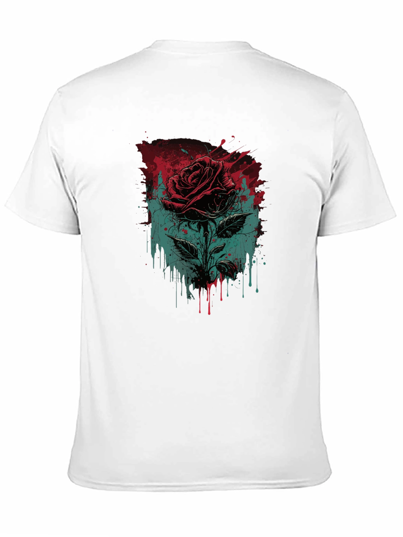 Rose Graphic Print Black T-Shirt