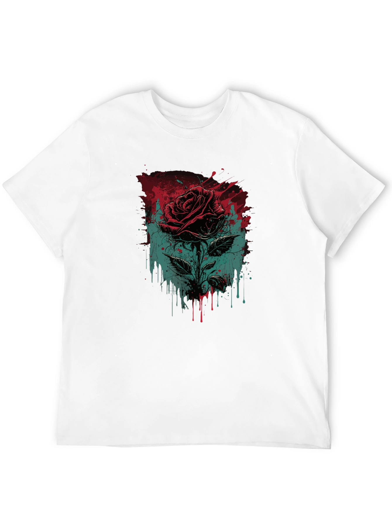 Rose Graphic Print Black T-Shirt