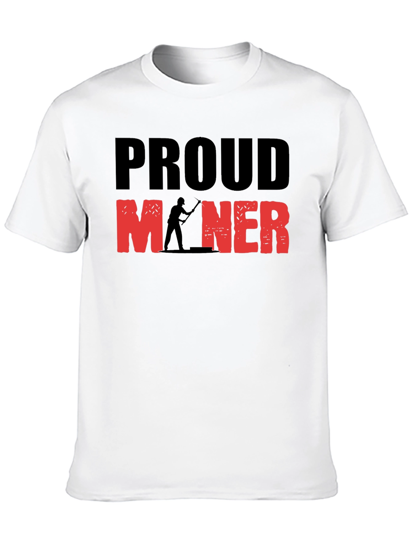 Proud Miner Graphic Print Black T-Shirt