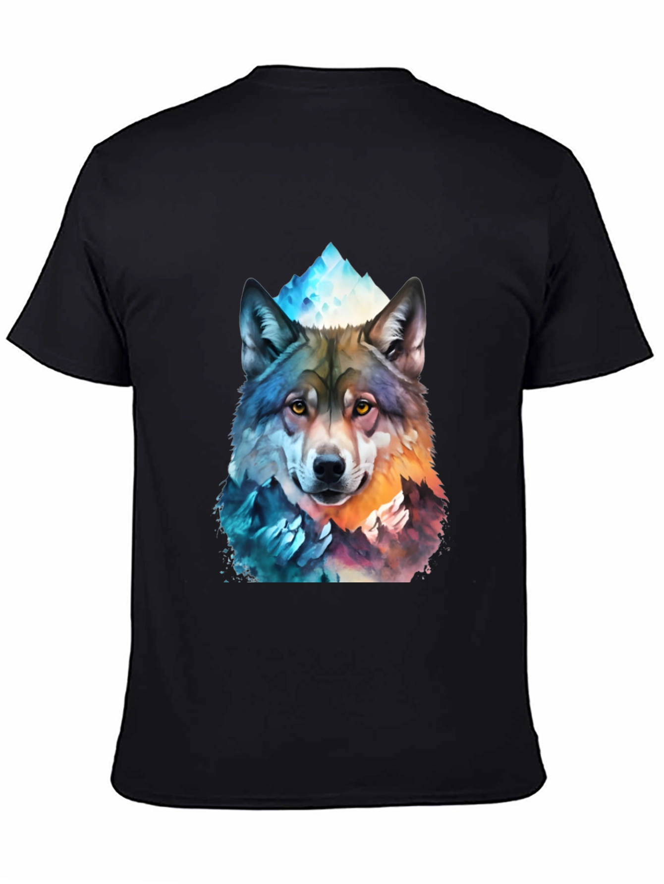 Wolf Mountain Graphic Tee - Mens Black T-Shirt