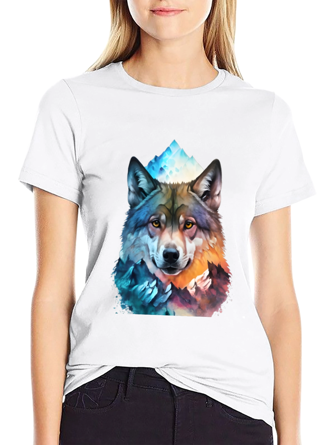 Wolf Mountain Graphic Tee - Mens Black T-Shirt
